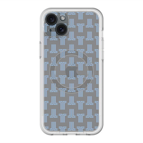 スリムプロテクションプレミアムケース with MagSafe［ LANVIN en Bleu - Monogram - Blue ］