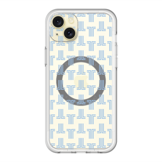 スリムプロテクションプレミアムケース with MagSafe［ LANVIN en Bleu - Monogram - Blue ］