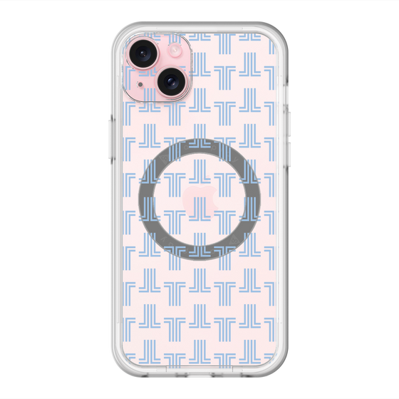 スリムプロテクションプレミアムケース with MagSafe［ LANVIN en Bleu - Monogram - Blue ］
