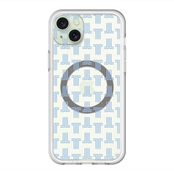 スリムプロテクションプレミアムケース with MagSafe［ LANVIN en Bleu - Monogram - Blue ］