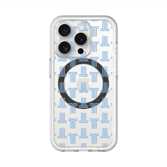 スリムプロテクションプレミアムケース with MagSafe［ LANVIN en Bleu - Monogram - Blue ］