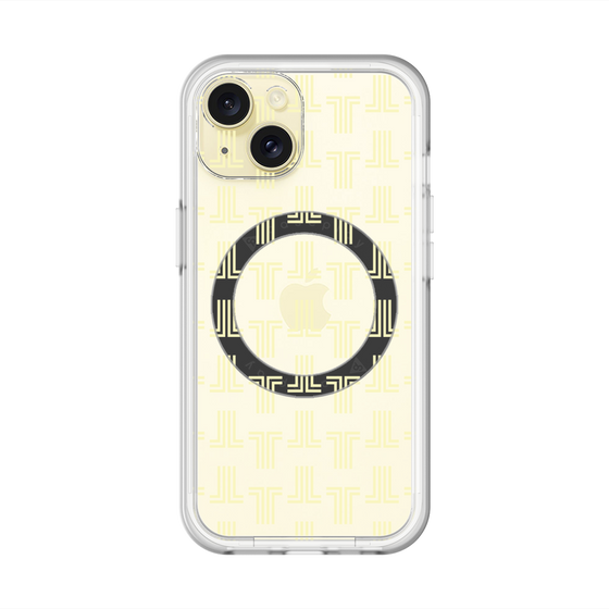 スリムプロテクションプレミアムケース with MagSafe［ LANVIN en Bleu - Monogram - Yellow ］