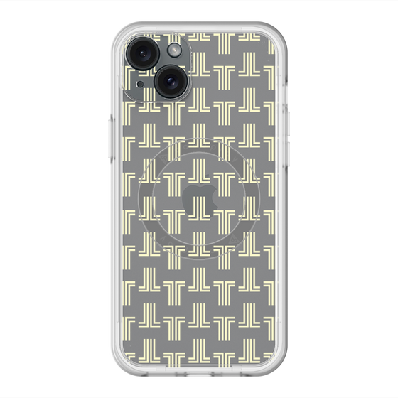スリムプロテクションプレミアムケース with MagSafe［ LANVIN en Bleu - Monogram - Yellow ］