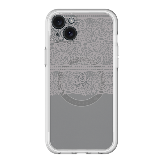 スリムプロテクションプレミアムケース with MagSafe［ LANVIN en Bleu - Lace - Black ］