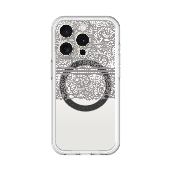 スリムプロテクションプレミアムケース with MagSafe［ LANVIN en Bleu - Lace - Black ］