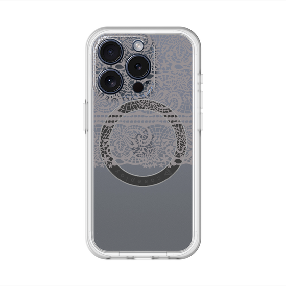 スリムプロテクションプレミアムケース with MagSafe［ LANVIN en Bleu - Lace - Black ］