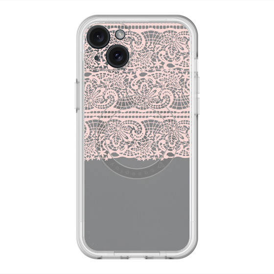 スリムプロテクションプレミアムケース with MagSafe［ LANVIN en Bleu - Lace - Pink ］