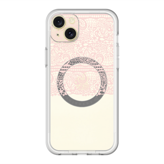 スリムプロテクションプレミアムケース with MagSafe［ LANVIN en Bleu - Lace - Pink ］