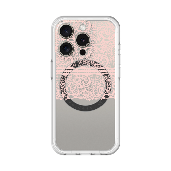 スリムプロテクションプレミアムケース with MagSafe［ LANVIN en Bleu - Lace - Pink ］