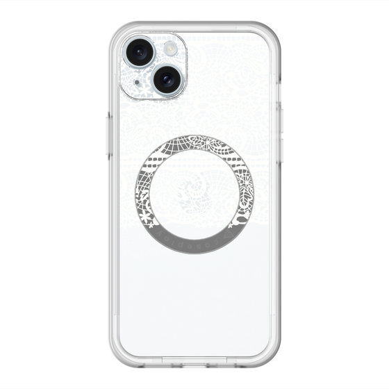 スリムプロテクションプレミアムケース with MagSafe［ LANVIN en Bleu - Lace - White ］