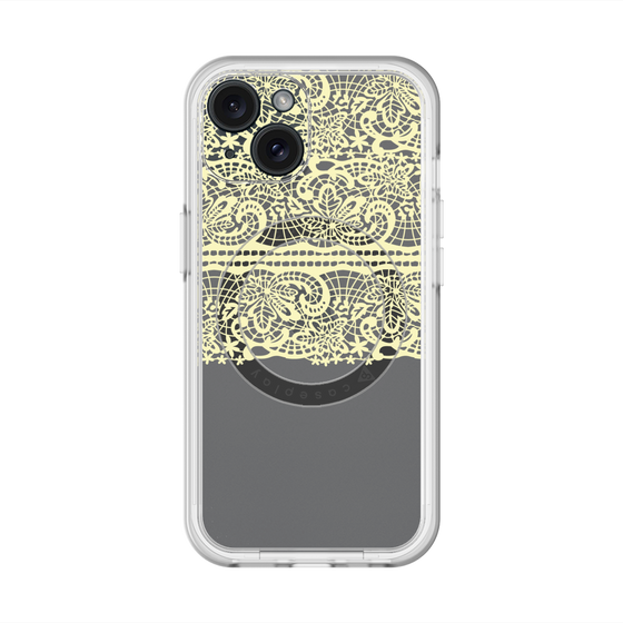 スリムプロテクションプレミアムケース with MagSafe［ LANVIN en Bleu - Lace - Yellow ］