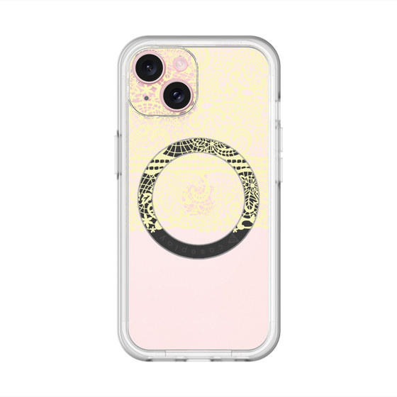 スリムプロテクションプレミアムケース with MagSafe［ LANVIN en Bleu - Lace - Yellow ］