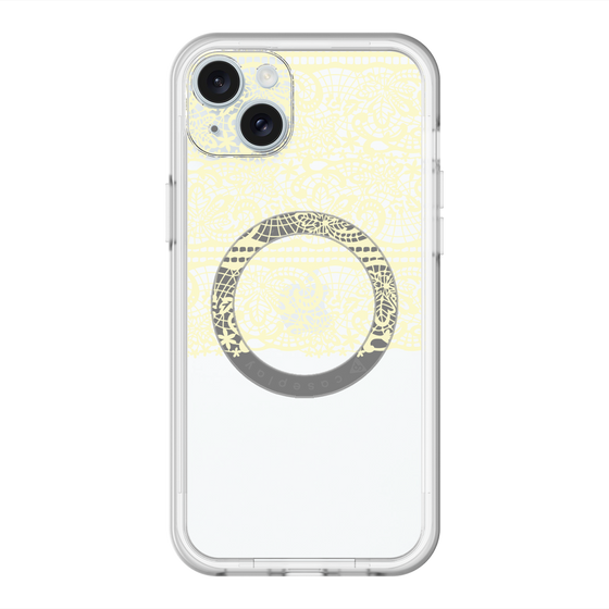 スリムプロテクションプレミアムケース with MagSafe［ LANVIN en Bleu - Lace - Yellow ］