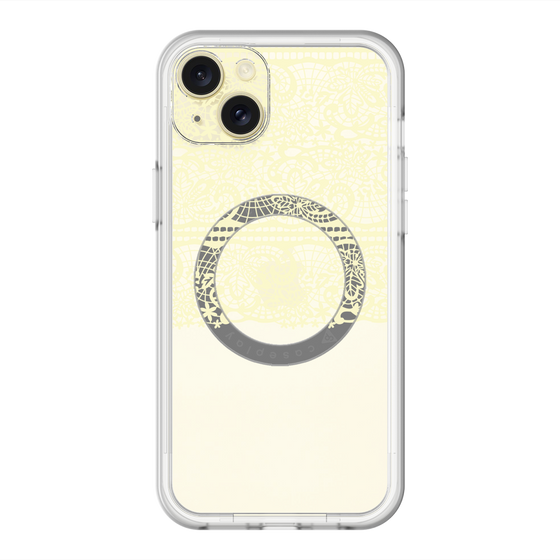 スリムプロテクションプレミアムケース with MagSafe［ LANVIN en Bleu - Lace - Yellow ］