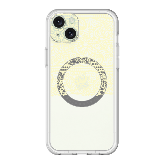 スリムプロテクションプレミアムケース with MagSafe［ LANVIN en Bleu - Lace - Yellow ］