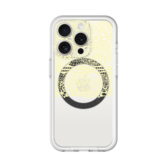 スリムプロテクションプレミアムケース with MagSafe［ LANVIN en Bleu - Lace - Yellow ］