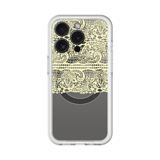 スリムプロテクションプレミアムケース with MagSafe［ LANVIN en Bleu - Lace - Yellow ］