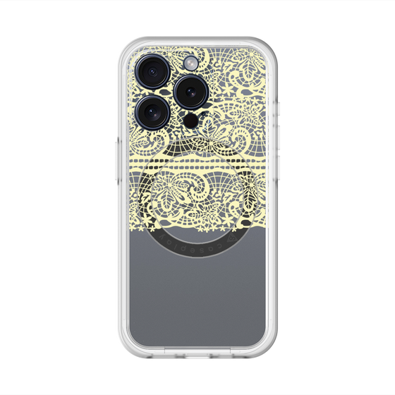 スリムプロテクションプレミアムケース with MagSafe［ LANVIN en Bleu - Lace - Yellow ］