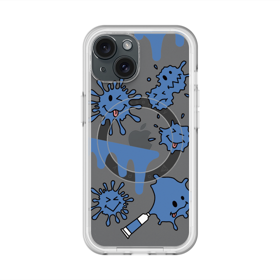 スリムプロテクションプレミアムケース with MagSafe［ PAINTING SMILE Blue ］