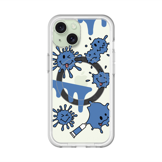 スリムプロテクションプレミアムケース with MagSafe［ PAINTING SMILE Blue ］