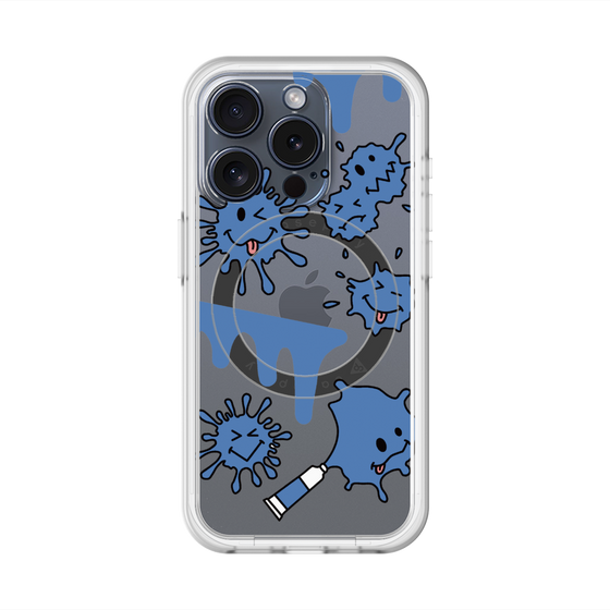 スリムプロテクションプレミアムケース with MagSafe［ PAINTING SMILE Blue ］