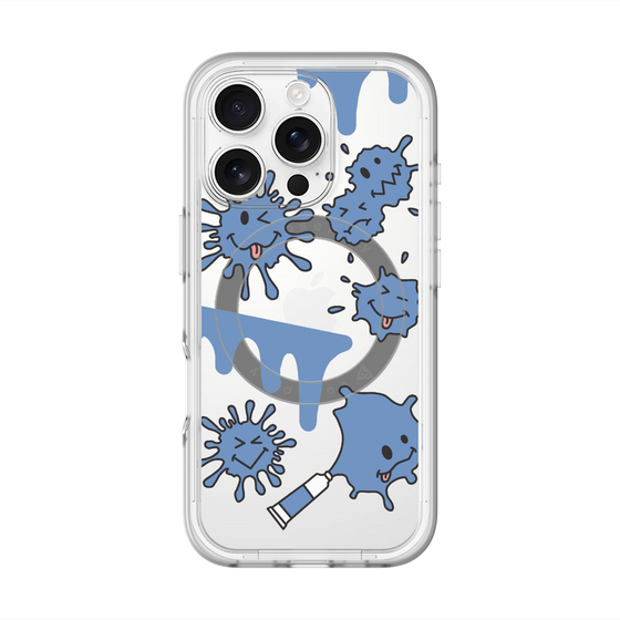 スリムプロテクションプレミアムケース with MagSafe［ PAINTING SMILE Blue ］