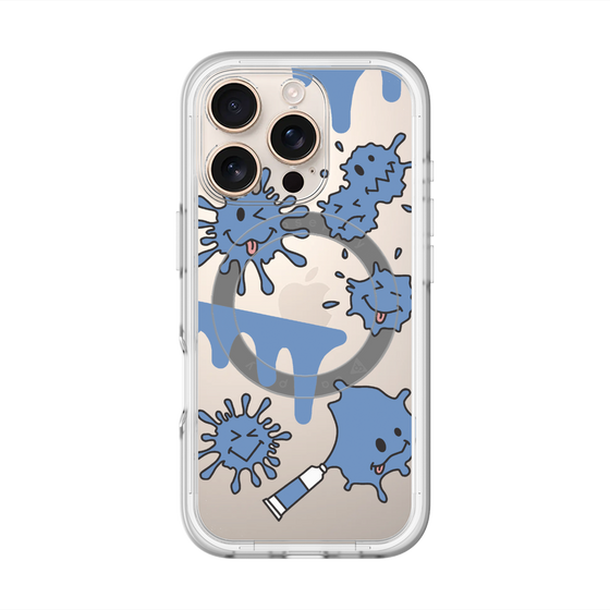 スリムプロテクションプレミアムケース with MagSafe［ PAINTING SMILE Blue ］