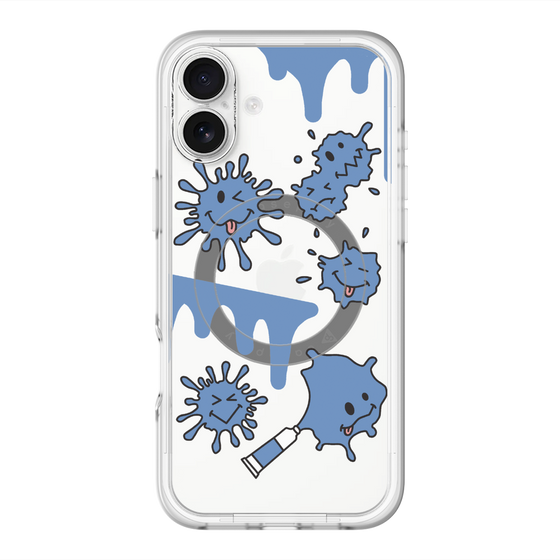 スリムプロテクションプレミアムケース with MagSafe［ PAINTING SMILE Blue ］