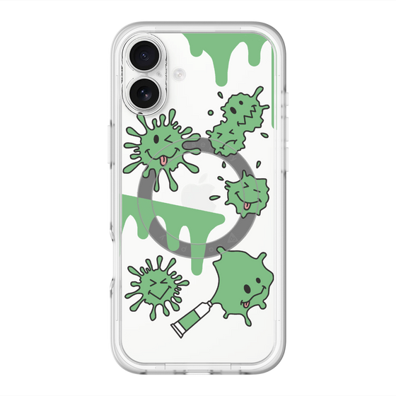 スリムプロテクションプレミアムケース with MagSafe［ PAINTING SMILE Green ］