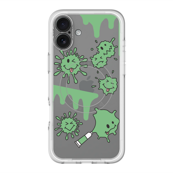 スリムプロテクションプレミアムケース with MagSafe［ PAINTING SMILE Green ］