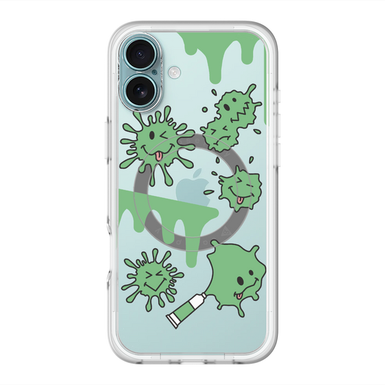 スリムプロテクションプレミアムケース with MagSafe［ PAINTING SMILE Green ］