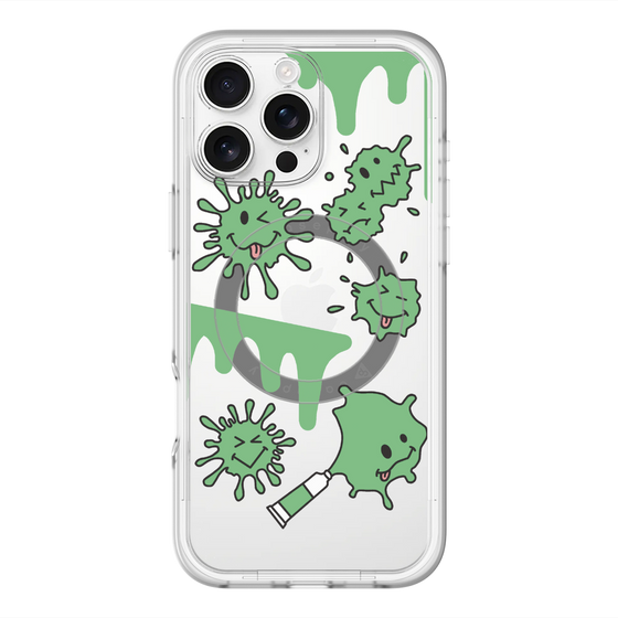 スリムプロテクションプレミアムケース with MagSafe［ PAINTING SMILE Green ］