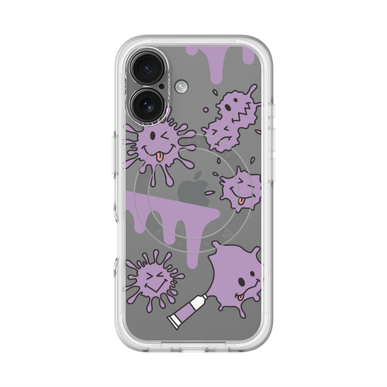スリムプロテクションプレミアムケース with MagSafe［ PAINTING SMILE Purple ］