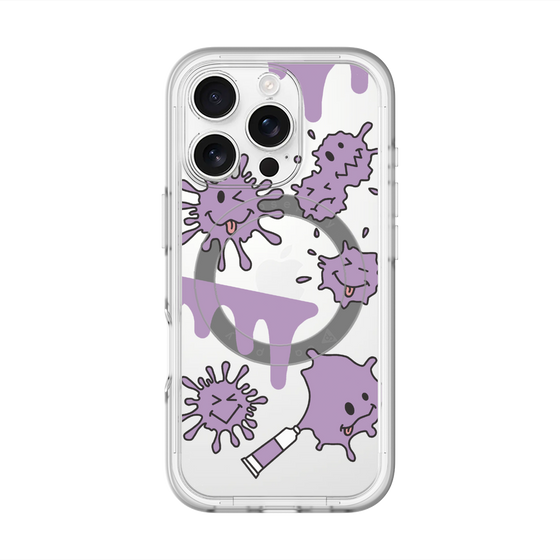 スリムプロテクションプレミアムケース with MagSafe［ PAINTING SMILE Purple ］