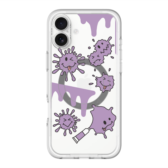 スリムプロテクションプレミアムケース with MagSafe［ PAINTING SMILE Purple ］