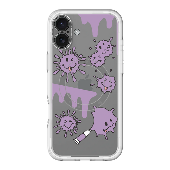スリムプロテクションプレミアムケース with MagSafe［ PAINTING SMILE Purple ］