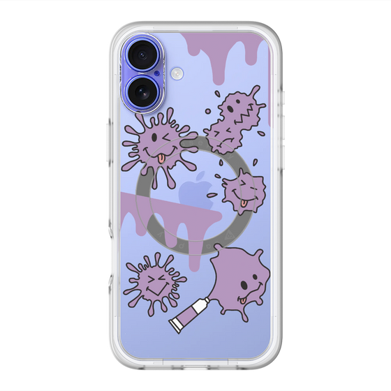 スリムプロテクションプレミアムケース with MagSafe［ PAINTING SMILE Purple ］