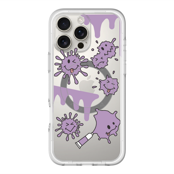 スリムプロテクションプレミアムケース with MagSafe［ PAINTING SMILE Purple ］