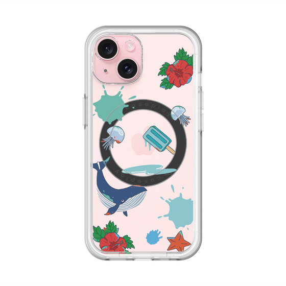 スリムプロテクションプレミアムケース with MagSafe［ DRAWING PAPER Blue ］