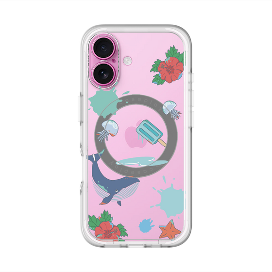 スリムプロテクションプレミアムケース with MagSafe［ DRAWING PAPER Blue ］