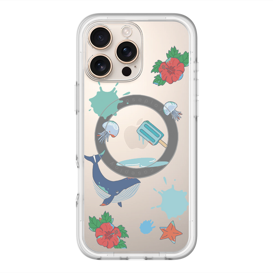 スリムプロテクションプレミアムケース with MagSafe［ DRAWING PAPER Blue ］
