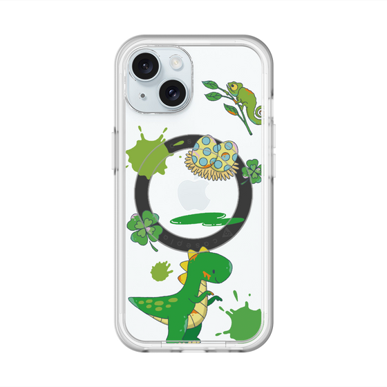 スリムプロテクションプレミアムケース with MagSafe［ DRAWING PAPER Green ］