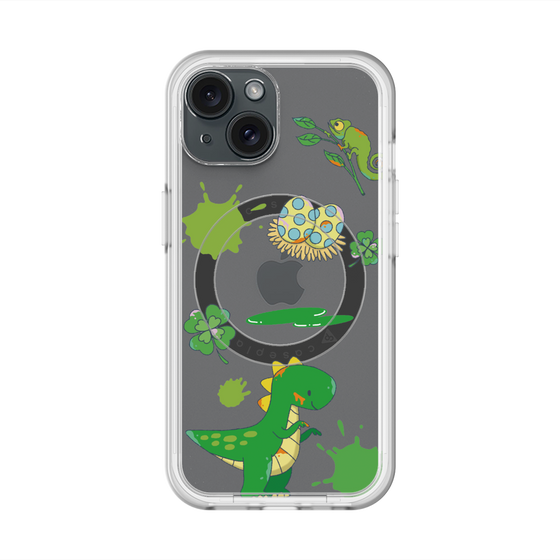 スリムプロテクションプレミアムケース with MagSafe［ DRAWING PAPER Green ］