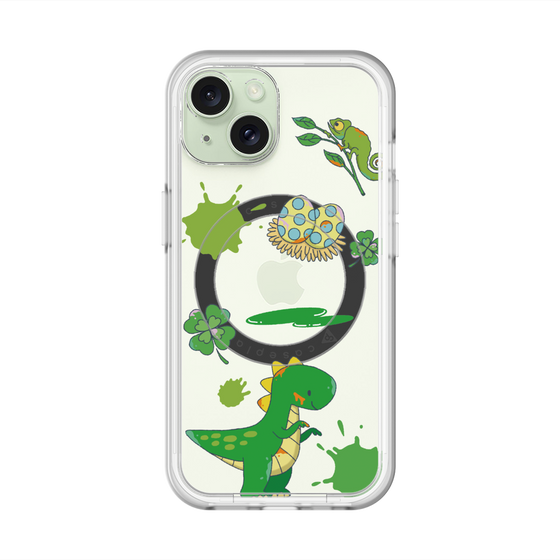 スリムプロテクションプレミアムケース with MagSafe［ DRAWING PAPER Green ］