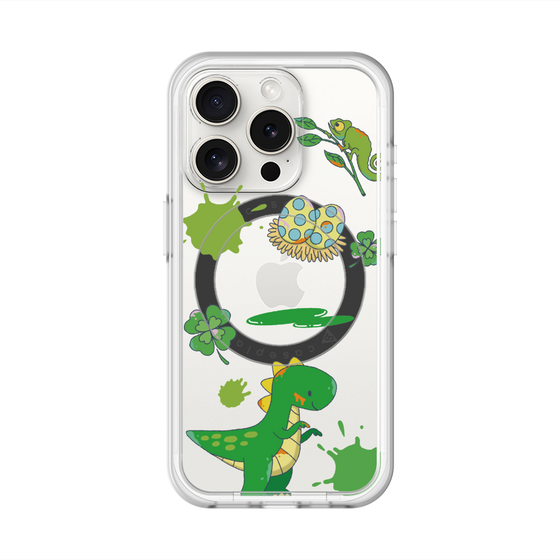 スリムプロテクションプレミアムケース with MagSafe［ DRAWING PAPER Green ］