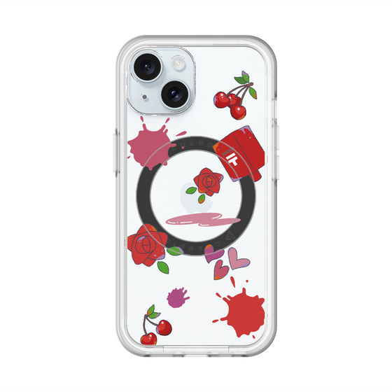 スリムプロテクションプレミアムケース with MagSafe［ DRAWING PAPER Red ］