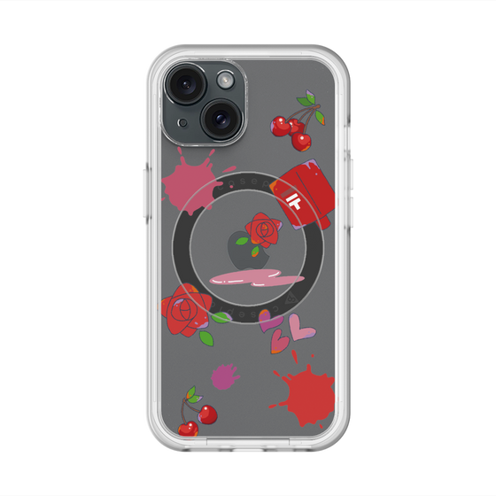 スリムプロテクションプレミアムケース with MagSafe［ DRAWING PAPER Red ］