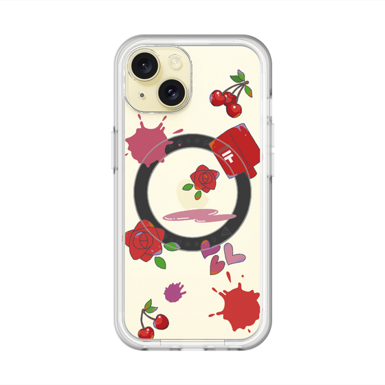 スリムプロテクションプレミアムケース with MagSafe［ DRAWING PAPER Red ］