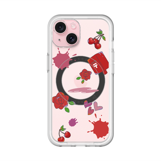 スリムプロテクションプレミアムケース with MagSafe［ DRAWING PAPER Red ］