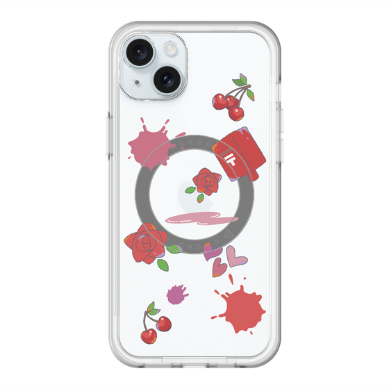 スリムプロテクションプレミアムケース with MagSafe［ DRAWING PAPER Red ］